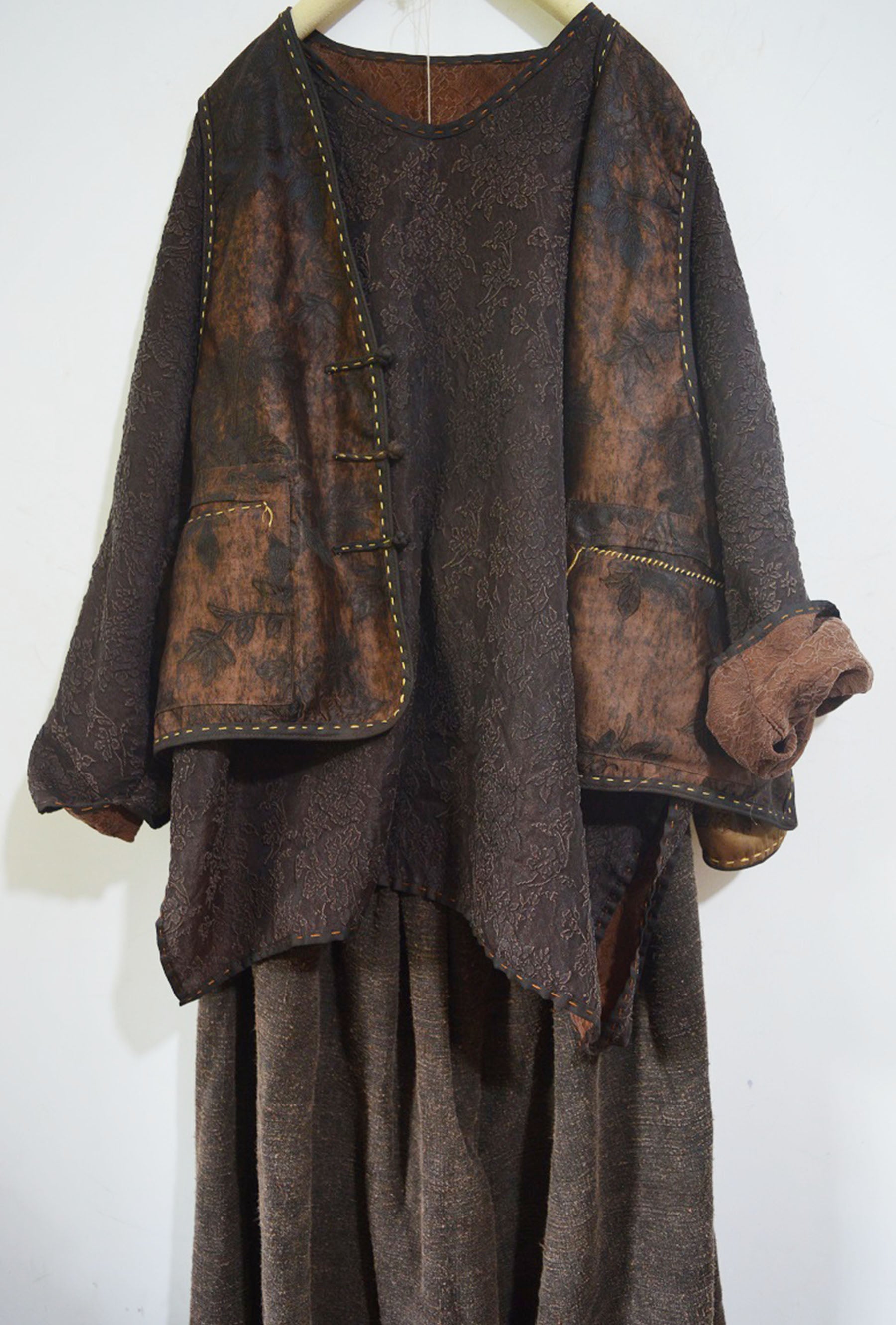 edoa Reversible Mud Silk Cloque Top