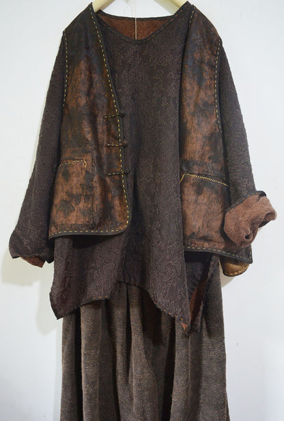 edoa Reversible Mud Silk Cloque Top