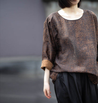 edoa Distressed Mud Silk Shirt 