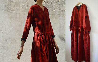 edoa Reversible Mud Silk Crepe Wrap Dress