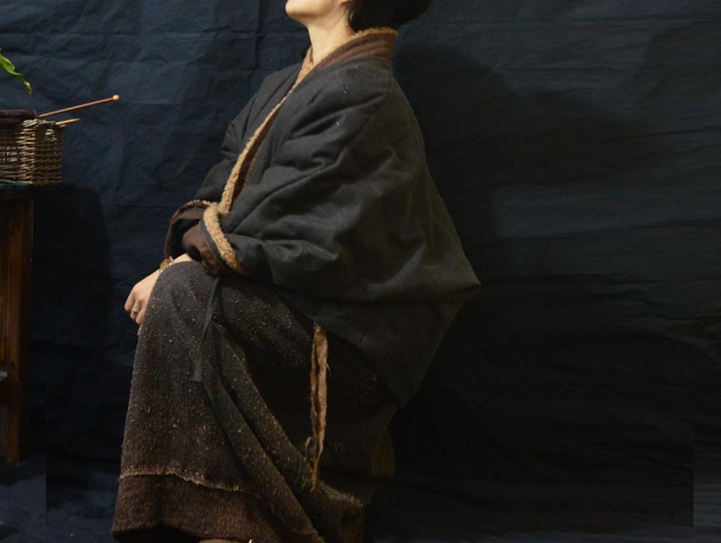 Mud Tussah Silk Goose Down Jacket ja0041 A453
