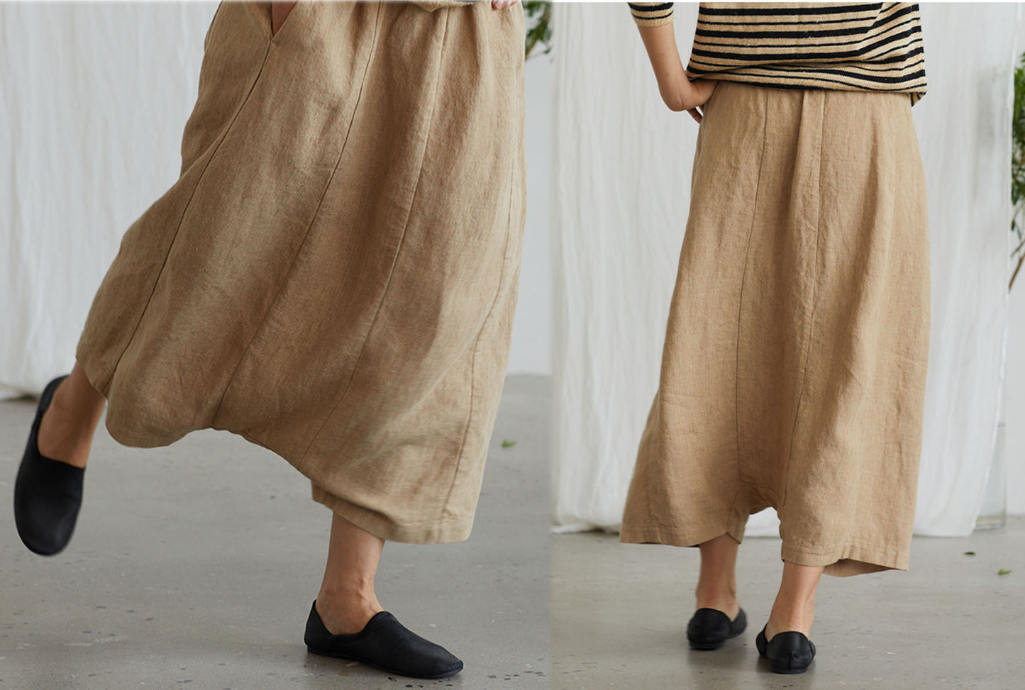 edoa Loose Drop Crotch Harem Pants