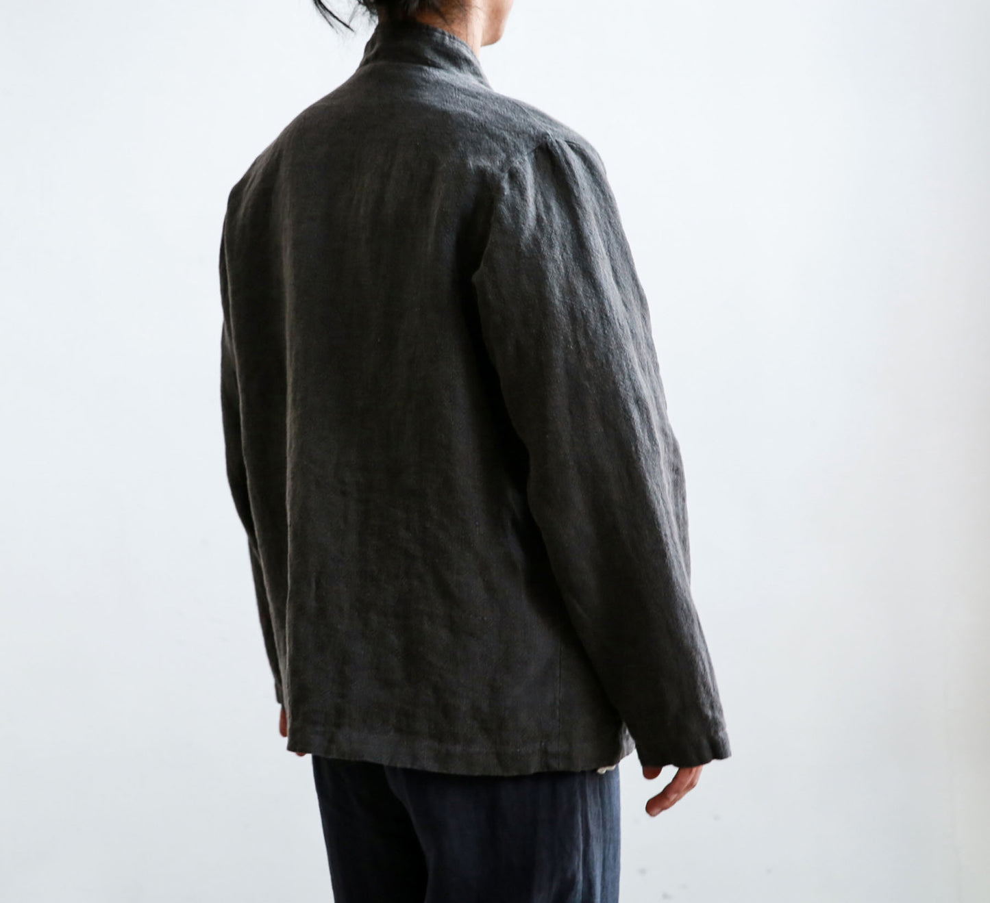 edoa Gray Washed Ramie Lined Jacket