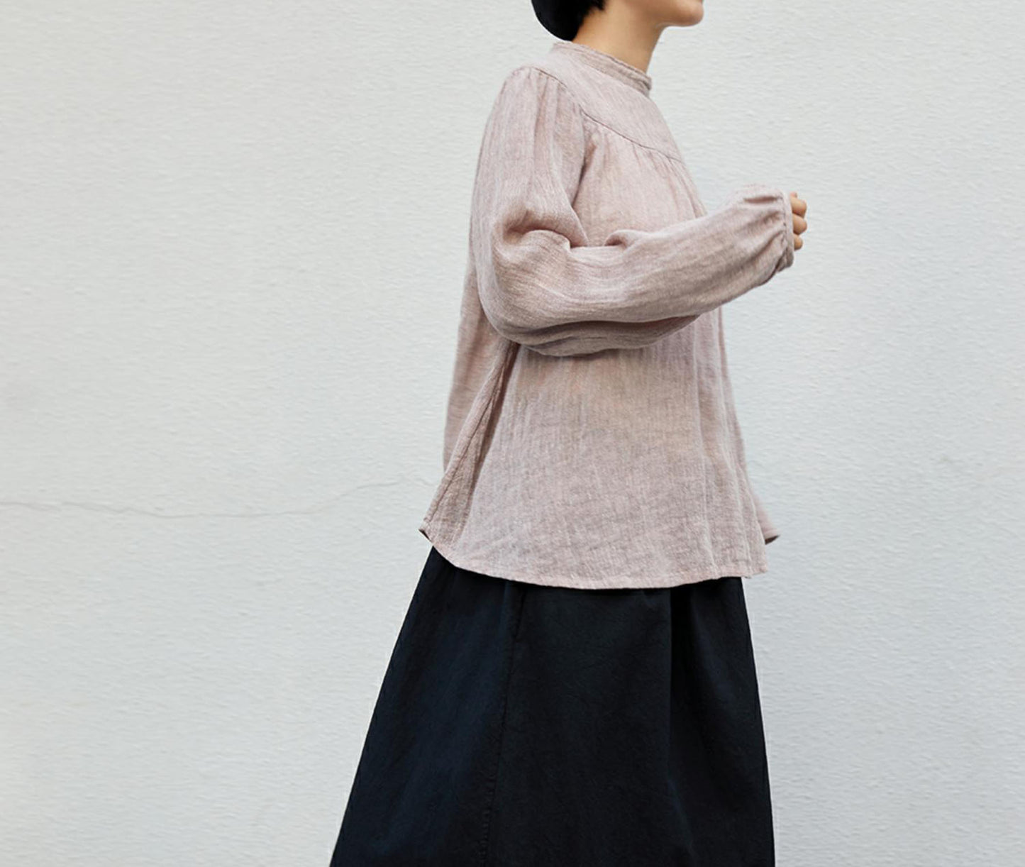 edoa Yarn Dyed Linen blend Blouse