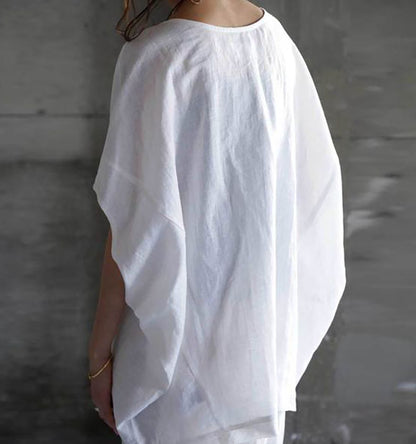 edoa Oversized Minimalist Linen Blouse