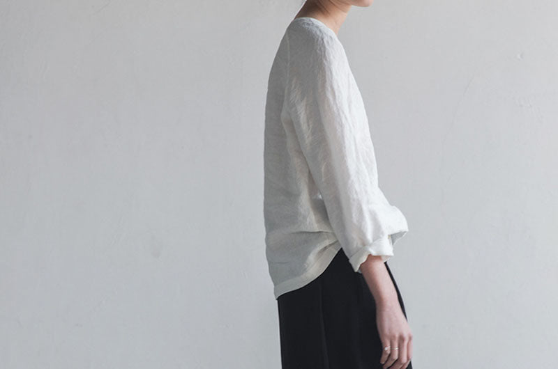 White Heavy Weight Washed Linen tee to0265 B30