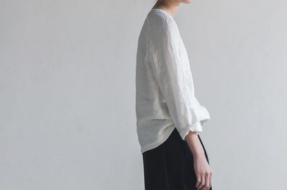 White Heavy Weight Washed Linen tee to0265 B30