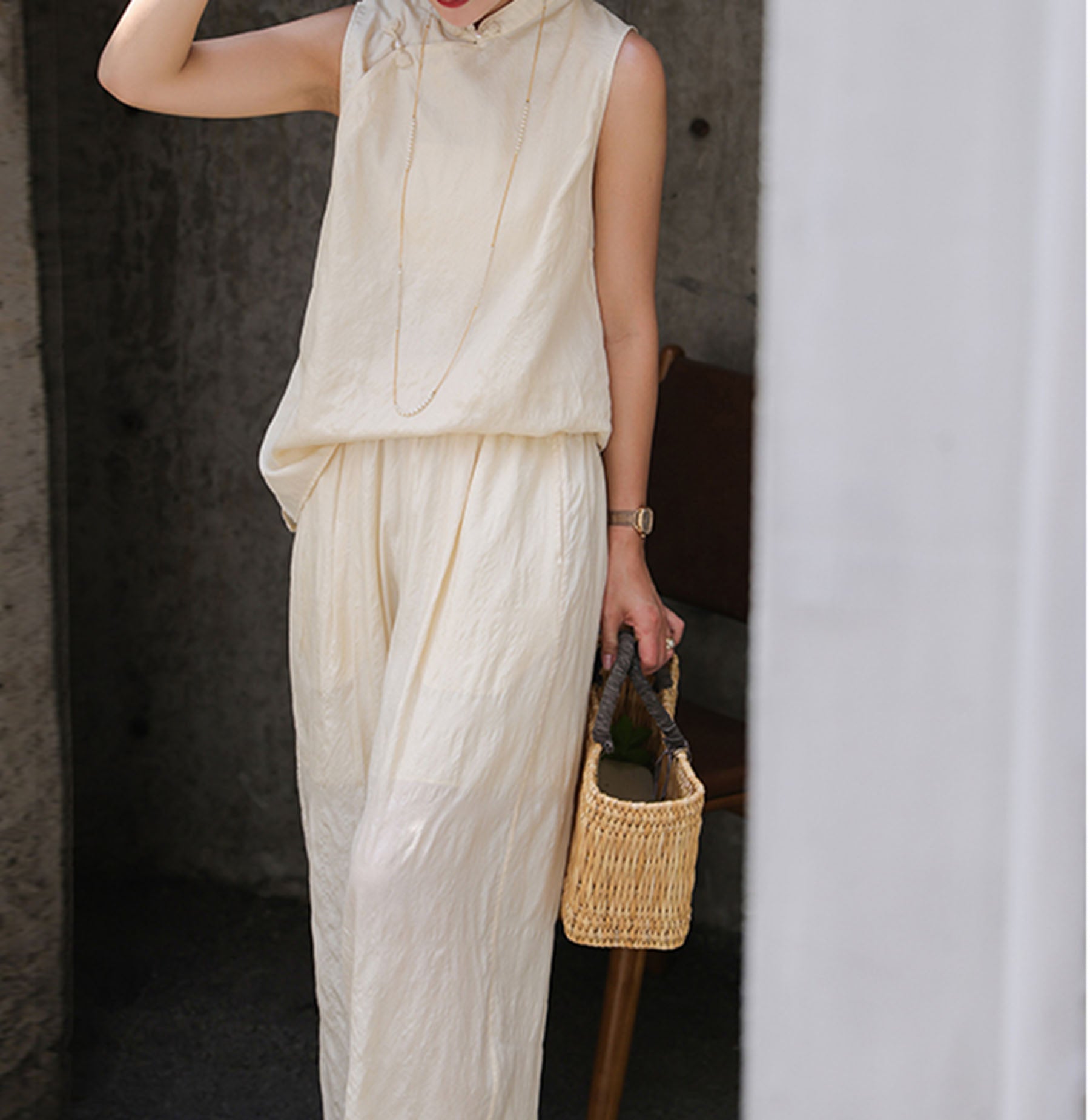 edoa Tussah Silk Qipao