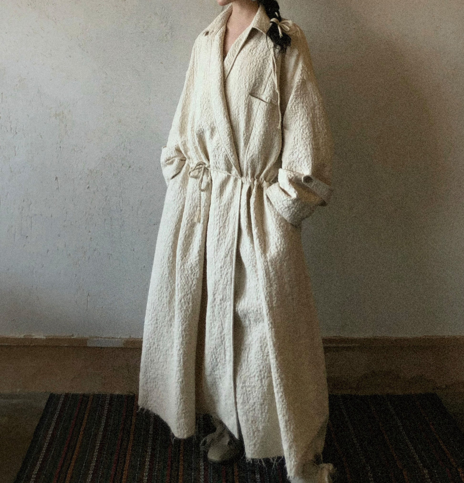 edoa Oversized Boho Style Wrap Coat