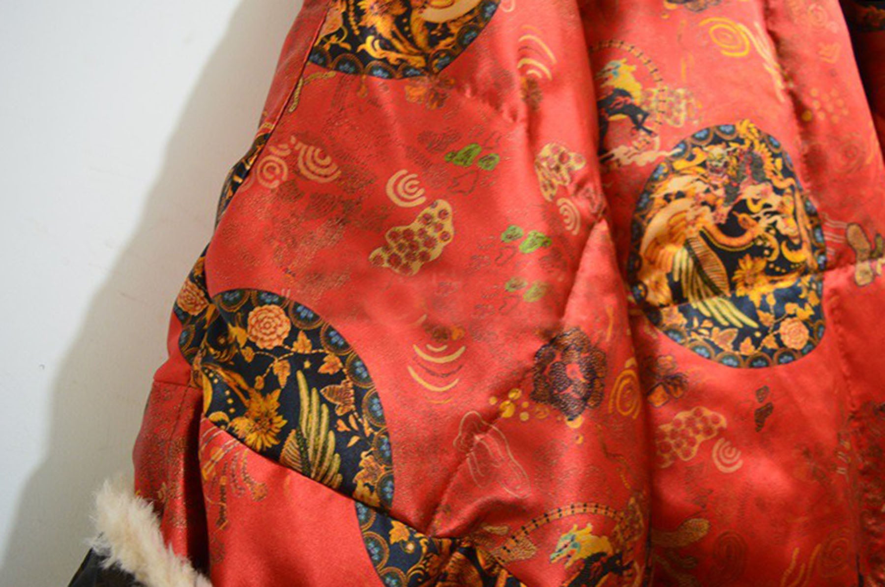 edoa Mulberry Silk Goose Down Chinese Coat