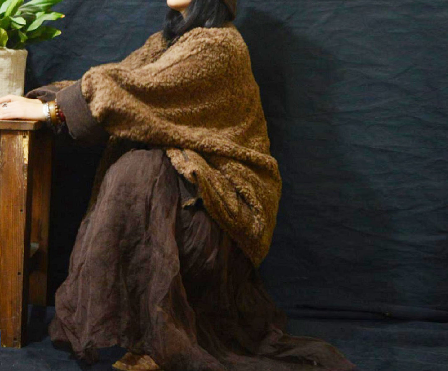 Brown Sherpa Wool Chinese Jacket ja0058 A777