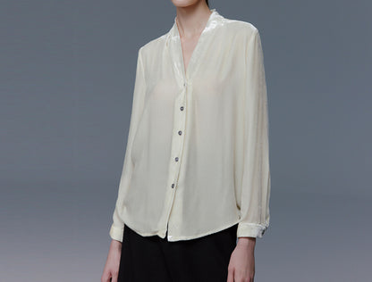 edoa Silk Velvet Spring Blouse