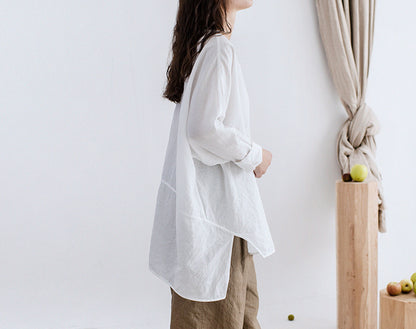 edoa High Count Washed Linen Artist Shirt