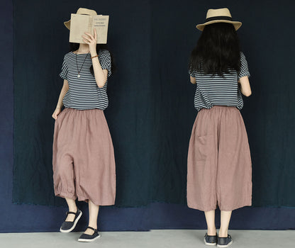 edoa Free Size Loose Fitting Linen Pants