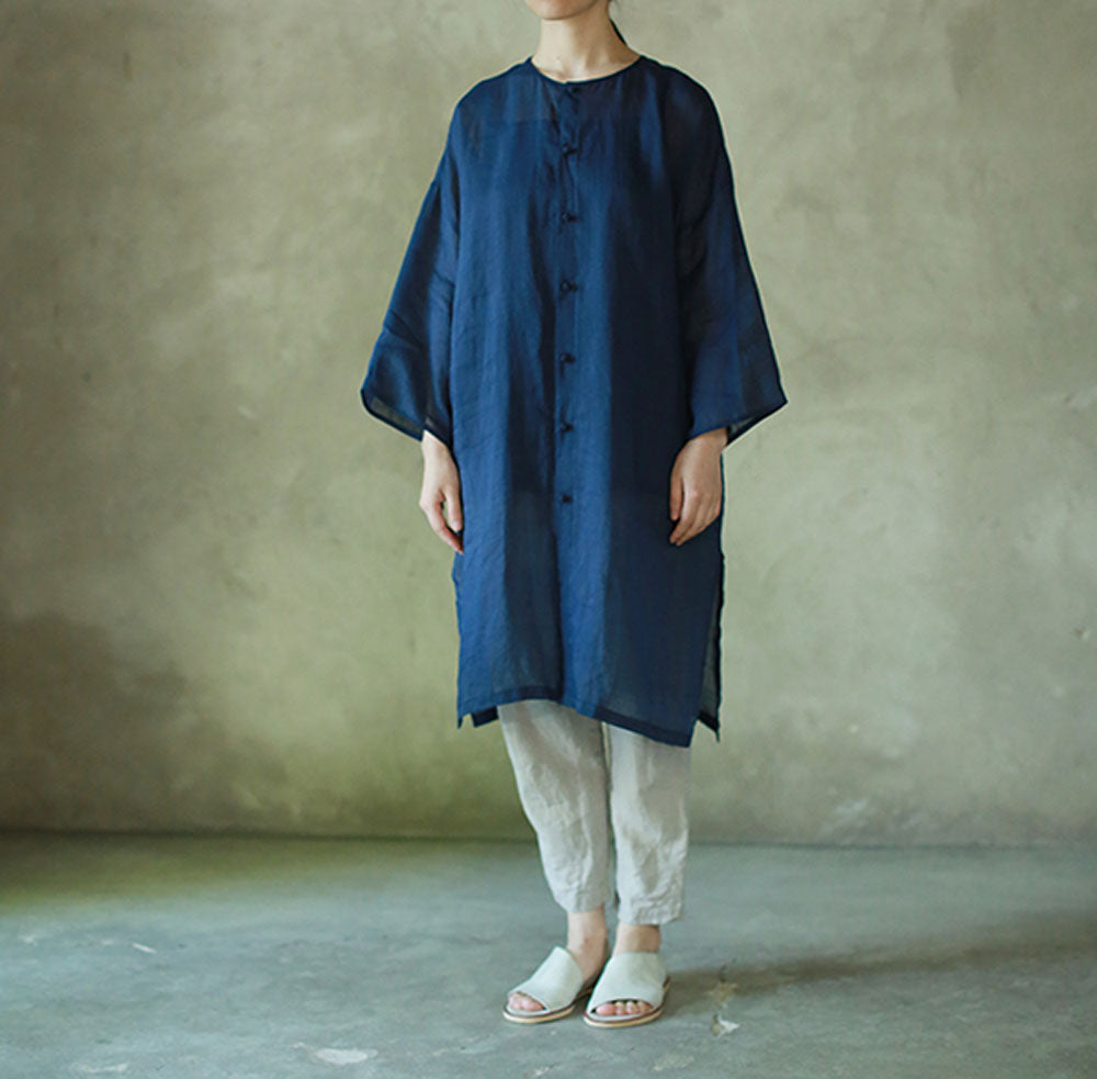 edoa Minimalist Super Thin Ramie Linen Top