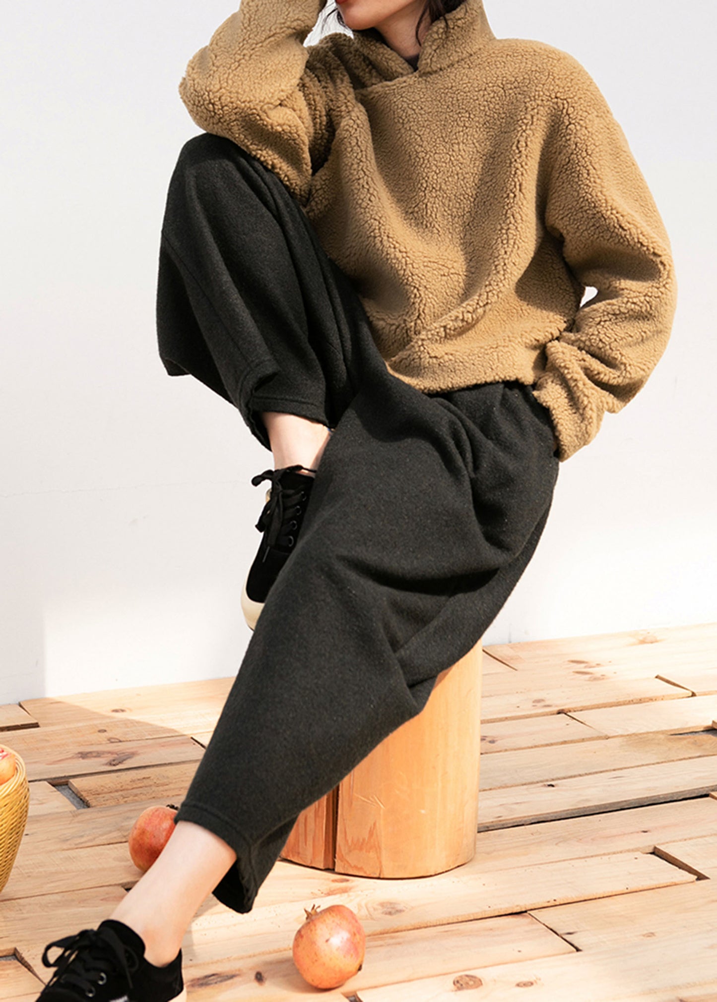 edoa Sherpa Fleece Short Chinese Style Coat 