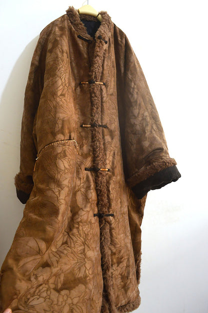 Oversized Mud Silk Jacquard Chinese Padded Coat co0176 X312