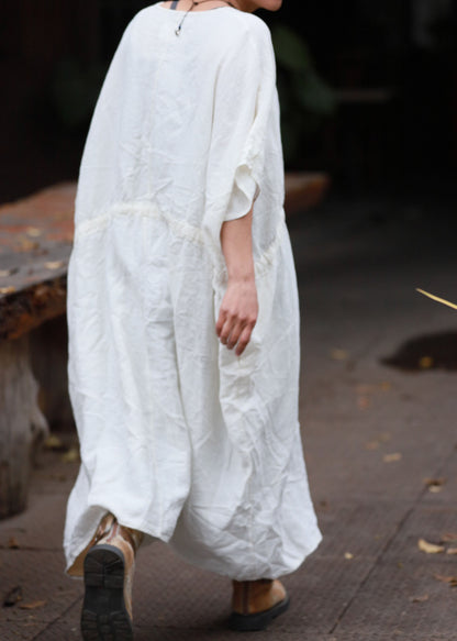 edoa Oversized Linen Bohemian Dress