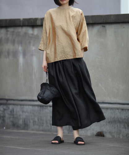 edoa Loose Fitting Mud Silk Charmeuse Pants