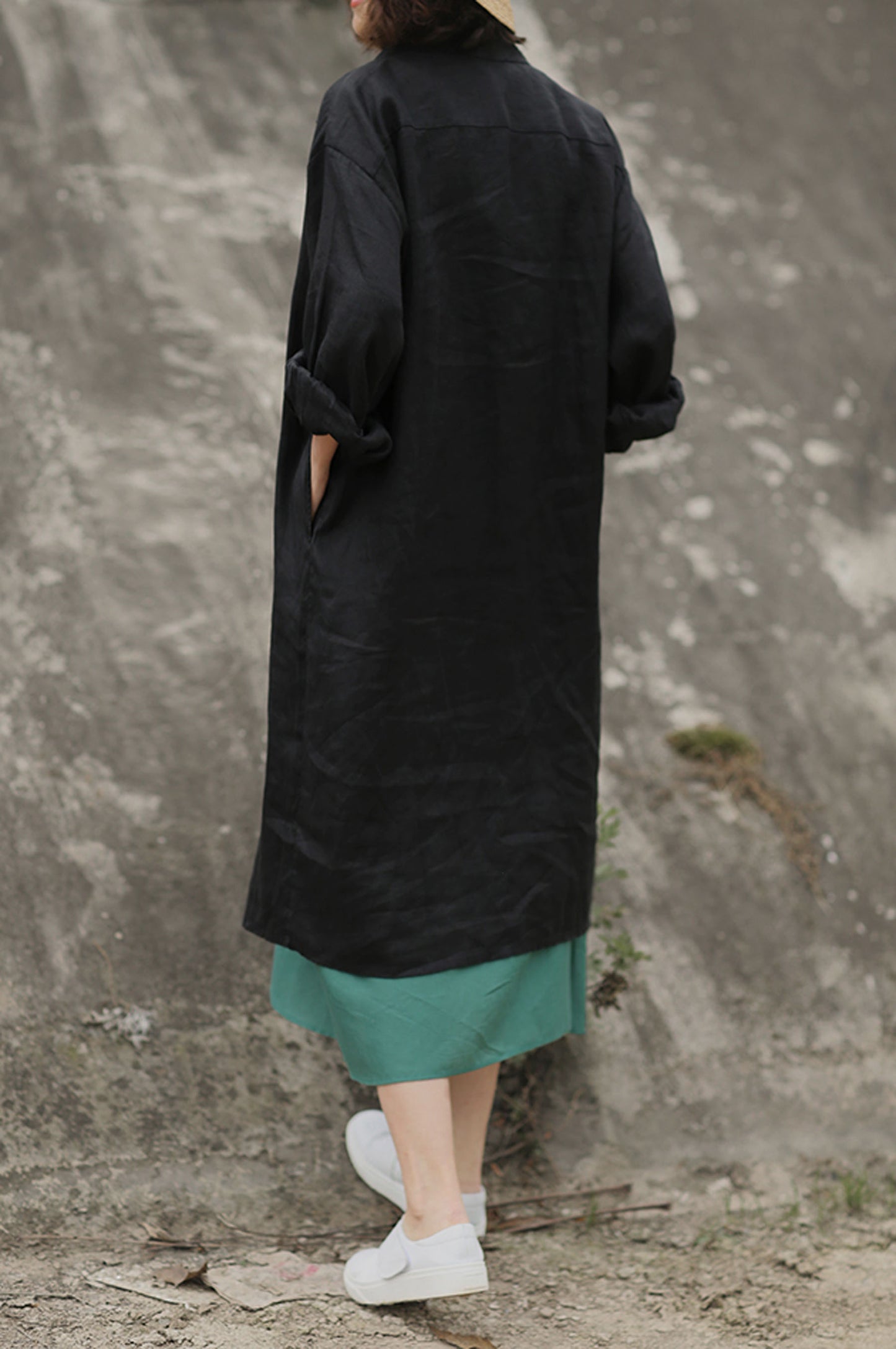 edoa Oversized Linen Shirtdress
