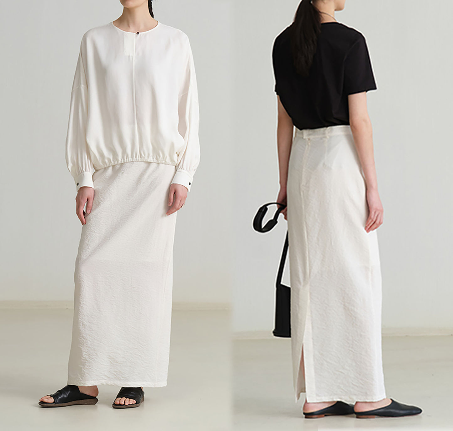edoa Dry Silk Maxi Pen Skirt