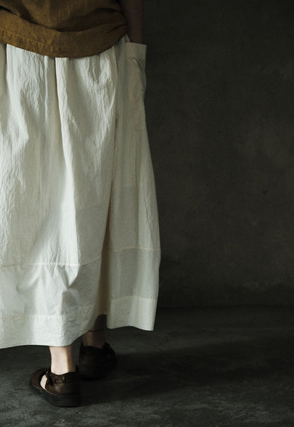 edoa Crinkled Paper Cotton Gathered Lantern Skirt 