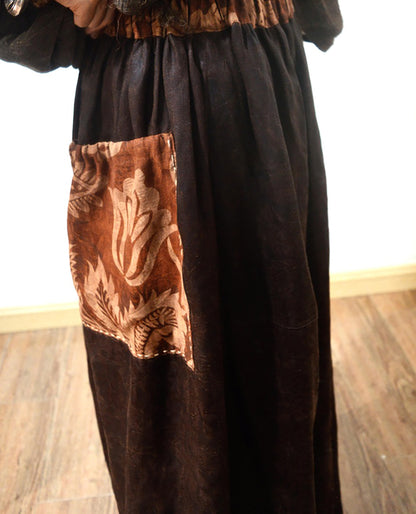 Reversible Mud Noil Silk Jacquard Wide Leg Pants pa0129 X298