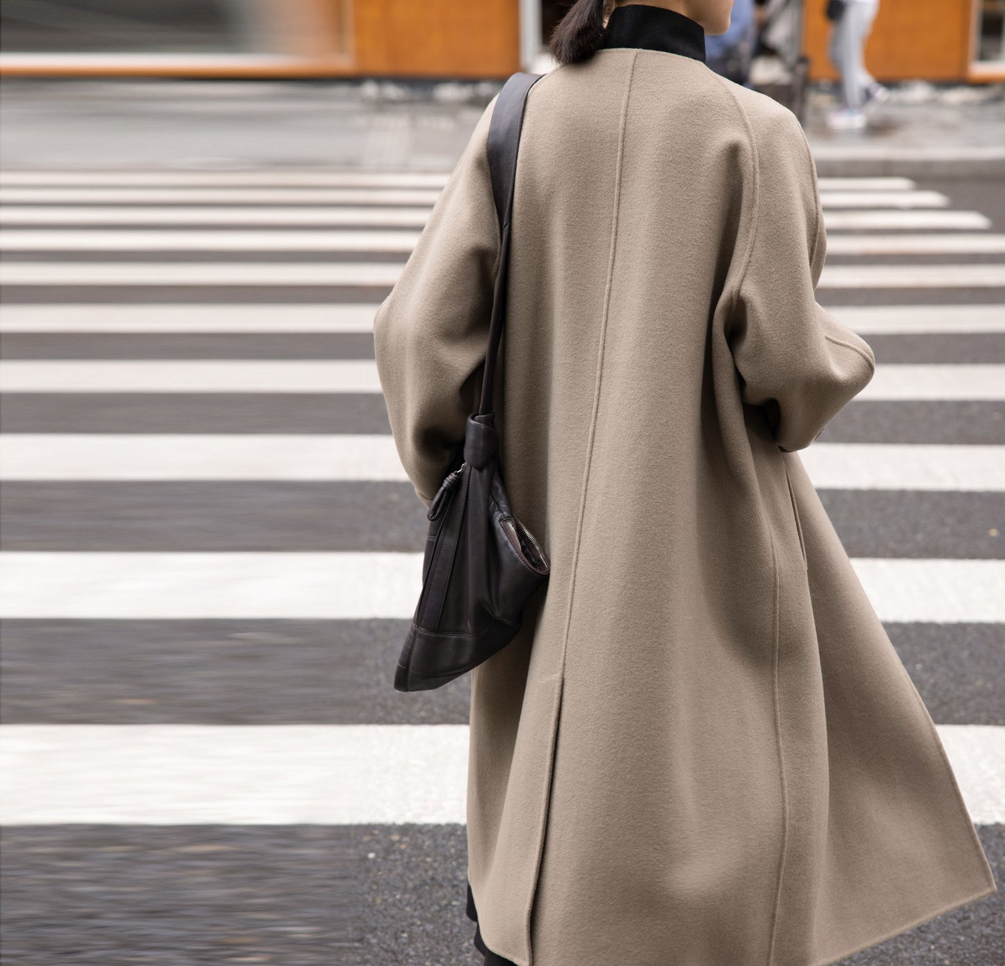 edoa Double Face Wool Tie Coat 
