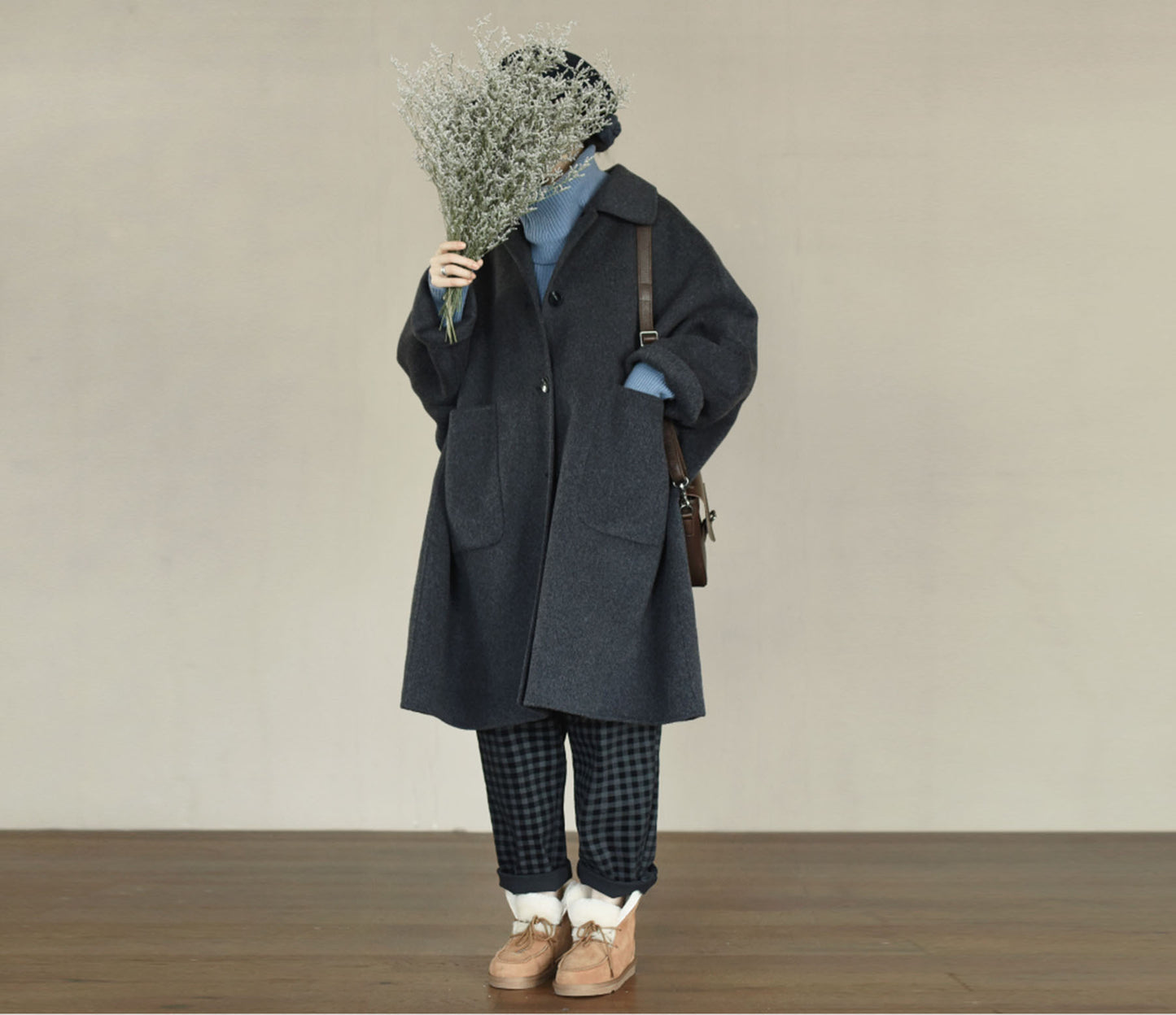 edoa Oversized Doubl Face Wool Coat 