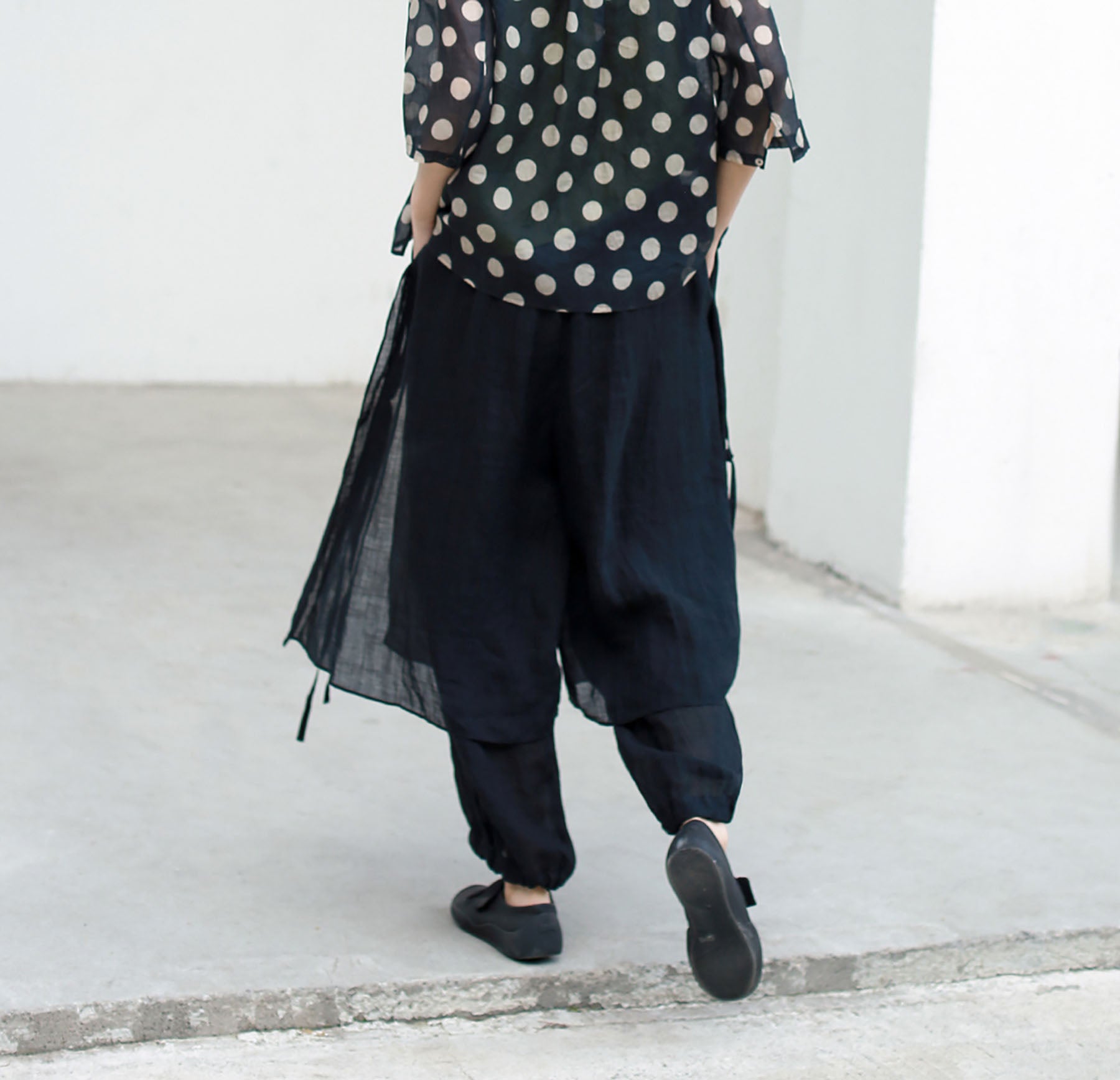 edoa Ramie Two Layer Lantern Pants 