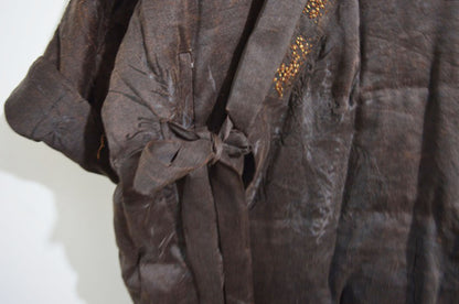 Mud Silk Linen Jacquard Goose Down Hanfu Coat co0185 X015