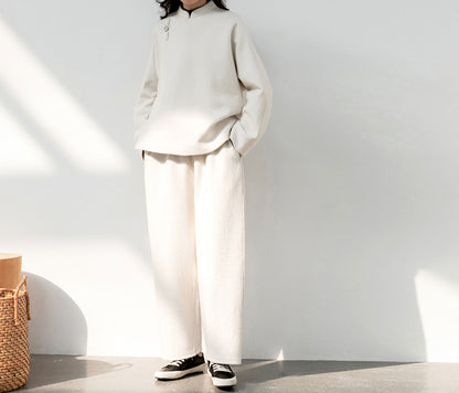 edoa Boiled Wool Short Chinese Coat 