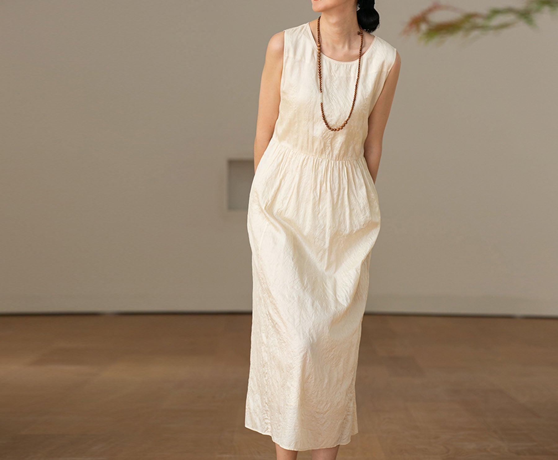 edoa Tussah Silk Sleeveless Dress
