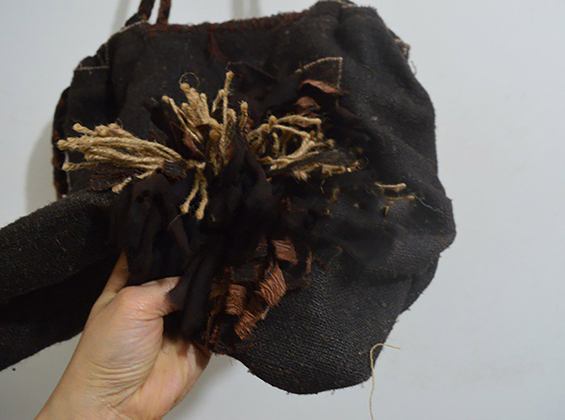 edoa Mud Tussah Silk Fringe Bag 