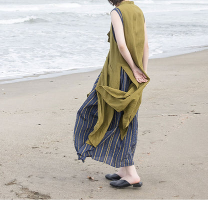 edoa Summer Linen Long Vest