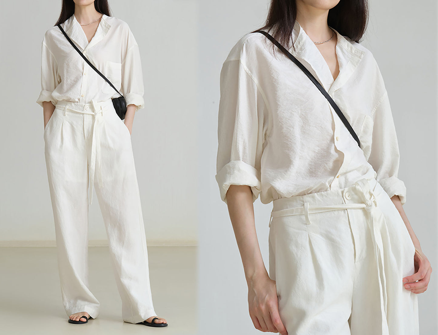 edoa Asymmetrical Dry Silk Shirt