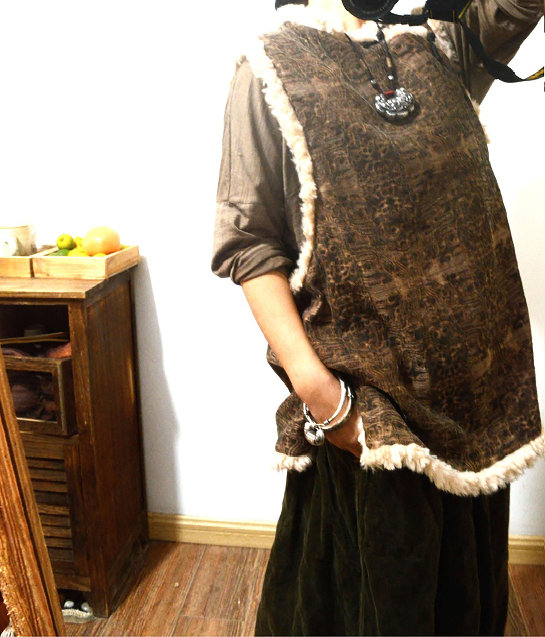 edoa Mud Silk Jacquard Modified Chinese Vest 