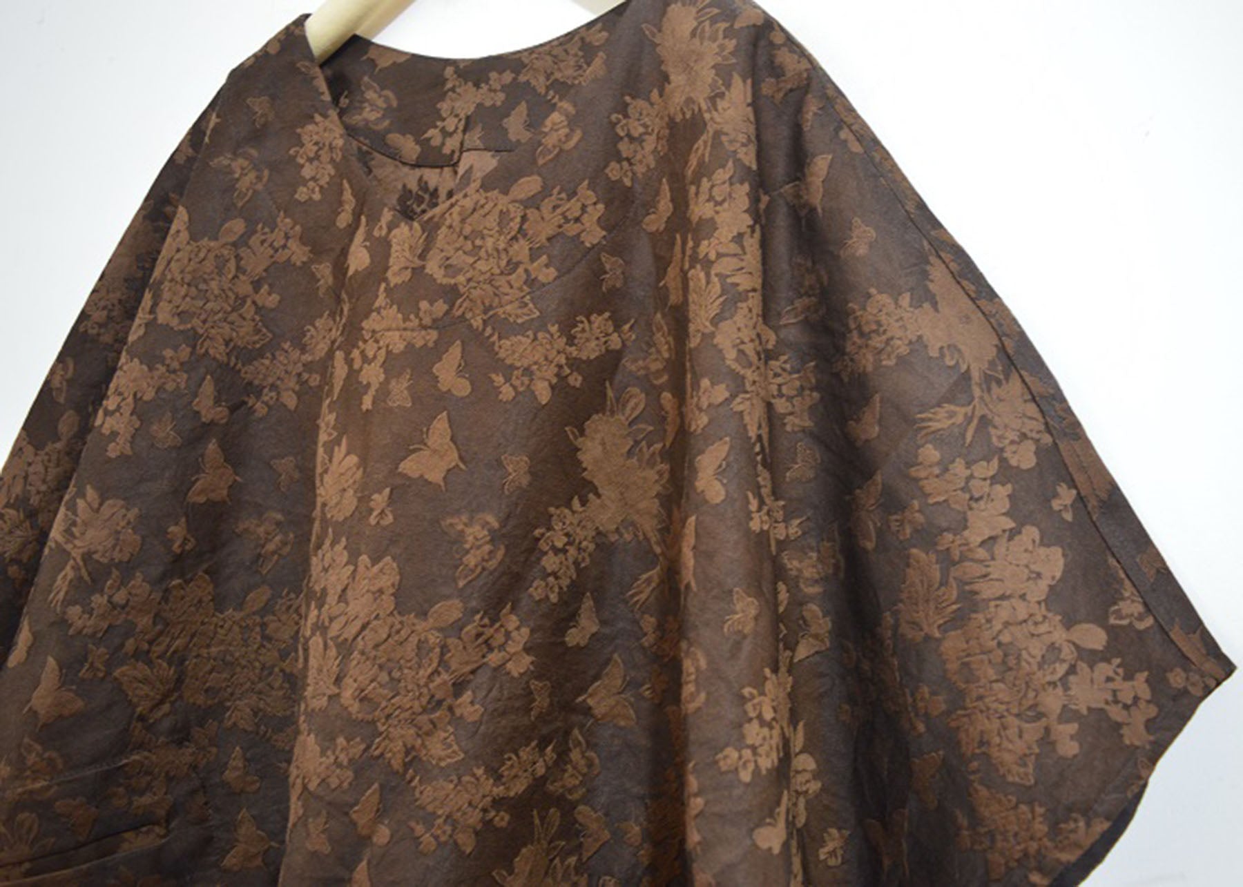 edoa Plant Dyed Silk Wool Blend Jacquard Tunic 