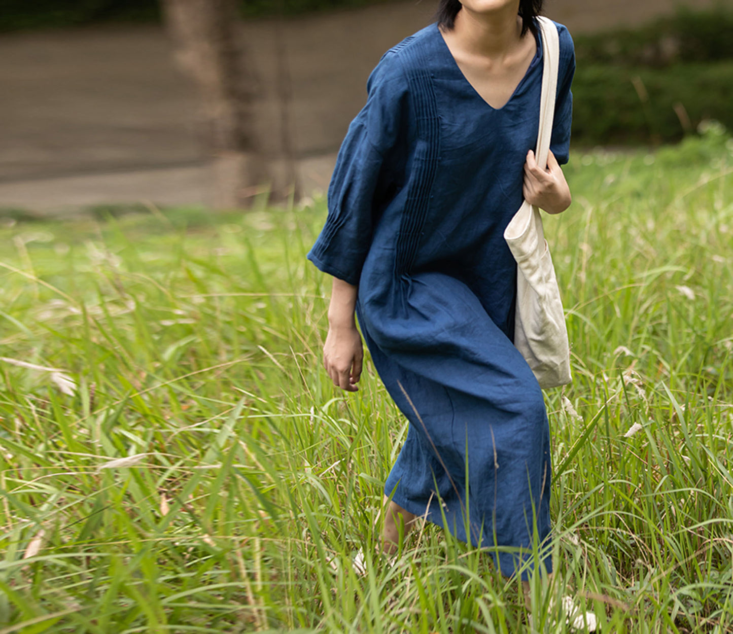 edoa pintucked linen dress