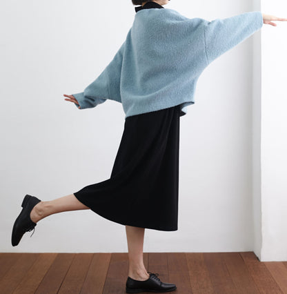 edoa Boiled Wool Oversized Bat Sleeve Pullover Jacket