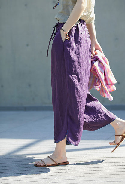 edoa High Counted Ramie Crop Pants