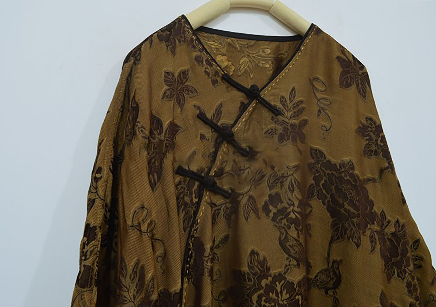 Oversized Mud Silk Jacquard Modified Qipao dr0162 X159