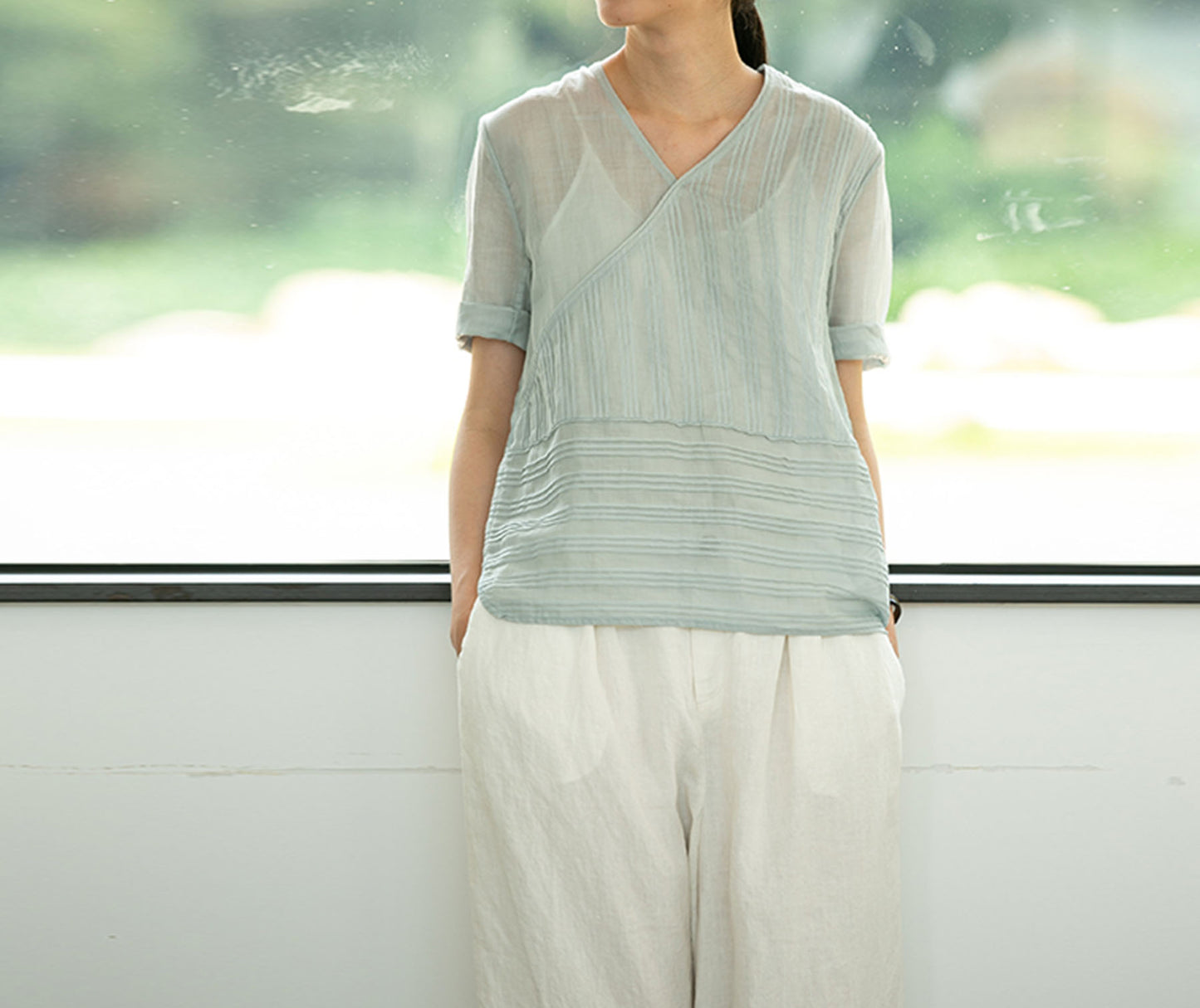 High Counted Ramie Shirt to0136 E035