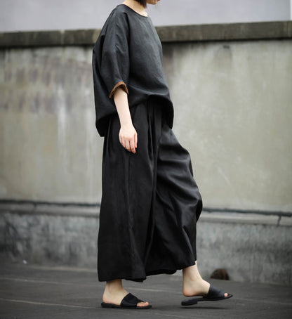 edoa Reversible V-neck Mud Silk Top 