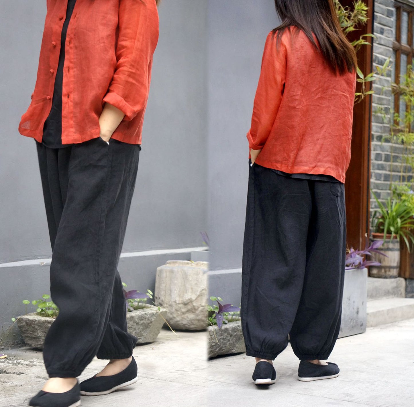 edoa Linen Lantern Pants