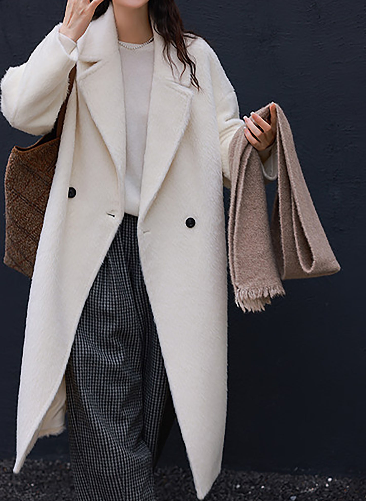 EDOA Double-breasted Alpaca Cocoon Coat