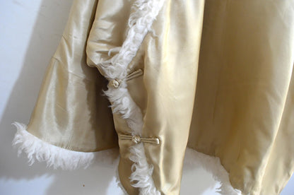 Oversized Heavy Weight Silk Satin Faux Fur Coat co0103 X296