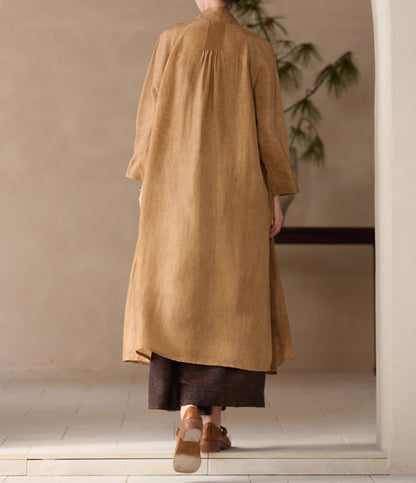 edoa Distressed Plant Dye Silk Charmeuse Coat