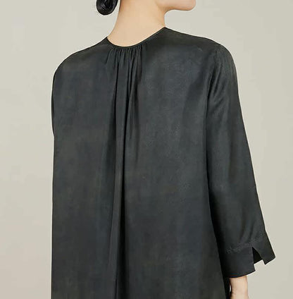 edoa Plant Dyed Silk Modified Qipao Dress