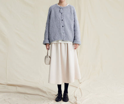 edoa Merino Wool Pleated Fully lined A-line Skirt 